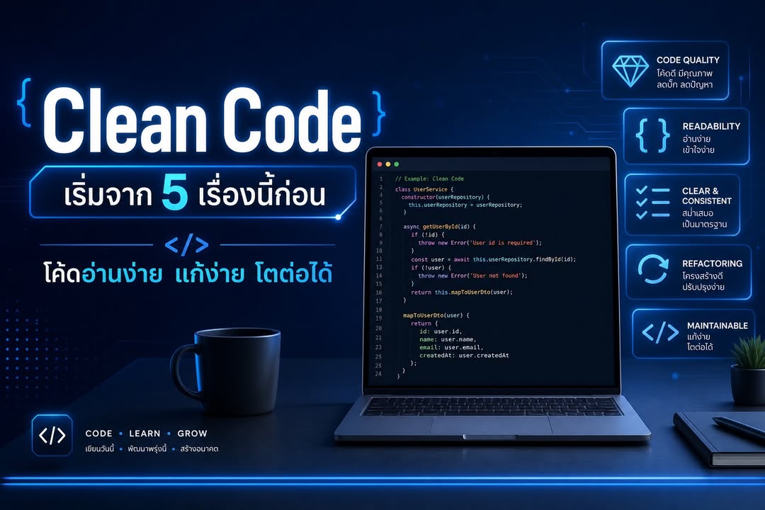 Clean Code สำหรับมือใหม่: 5 เรื่องพื้นฐานที่ควรเริ่มให้ดี