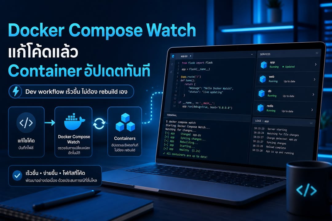 เร่ง Development Workflow ด้วย Docker Compose Watch