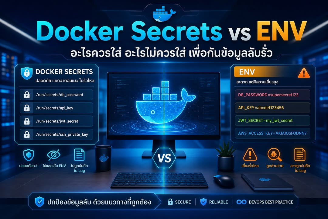 จัดการ Secrets ใน Docker โดยไม่ฝังรหัสผ่านไว้ใน Image