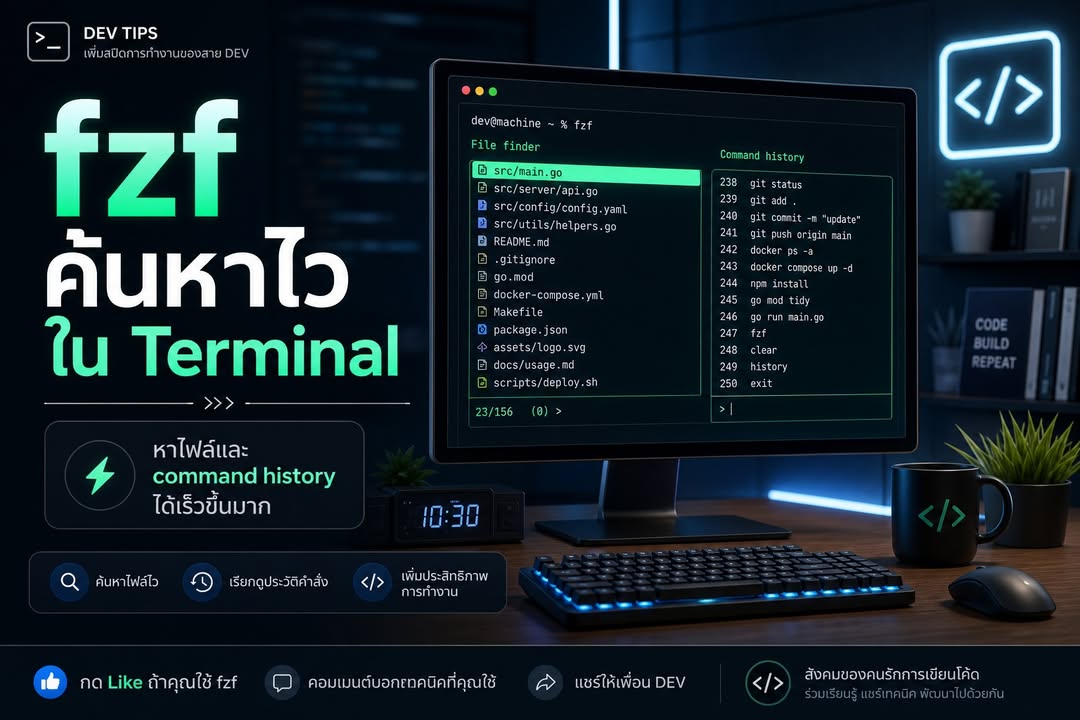fzf: ค้นไฟล์ ประวัติคำสั่ง และรายการใน Terminal ให้เร็วขึ้น