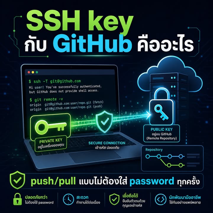 SSH Key กับ GitHub: ตั้งค่าใช้งานให้สะดวกและปลอดภัย