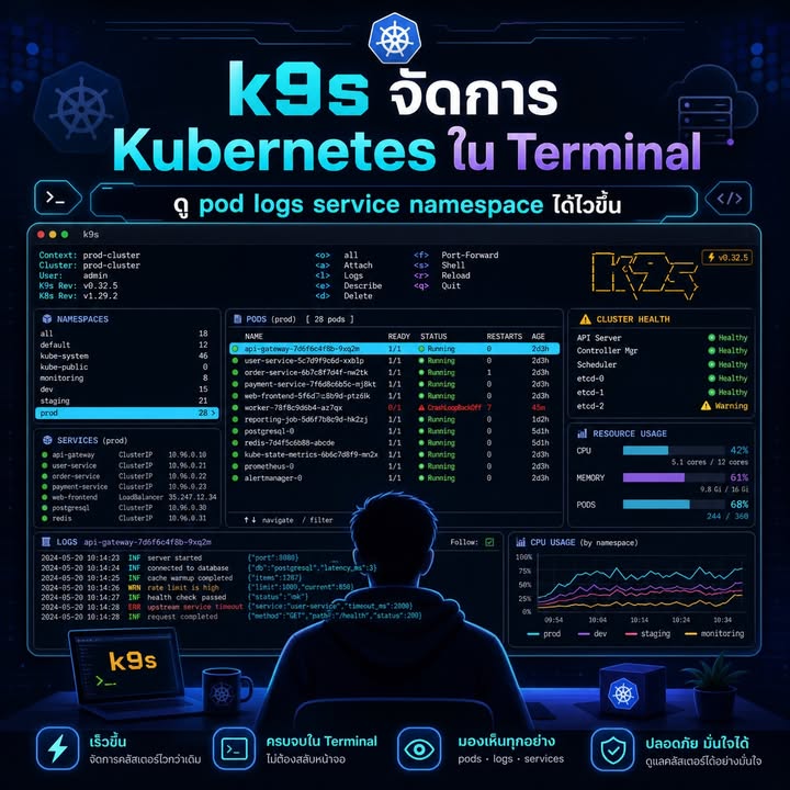 k9s ตัวช่วยให้การจัดการ Kubernetes ใน Terminal ง่ายขึ้น