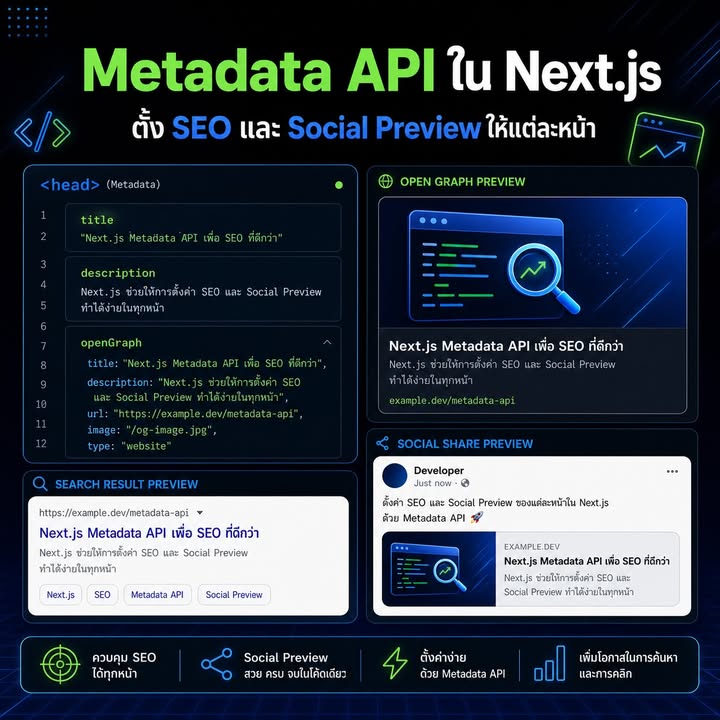 Metadata API ใน Next.js: พื้นฐาน SEO และ Social Preview ที่ควรรู้