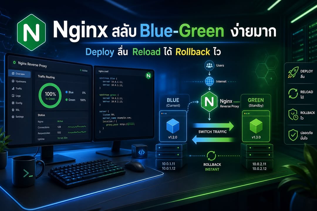 ทำ Blue-Green Deployment ด้วย Nginx แบบง่าย ลด Downtime และ Rollback ไว