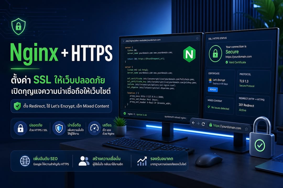 Nginx กับ HTTPS: วิธีเปิดใช้ให้ปลอดภัยมากกว่าการขึ้นรูปแม่กุญแจ