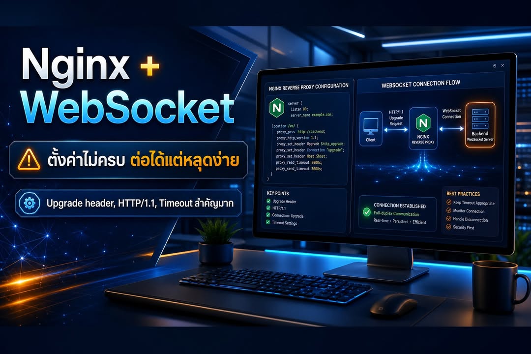 ตั้งค่า Nginx Reverse Proxy สำหรับ WebSocket ไม่ให้ Connection หลุด