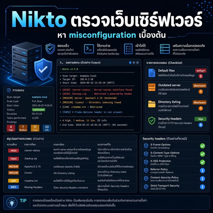 สแกน Web Server ด้วย Nikto เพื่อหา Misconfiguration ก่อนขึ้น Production
