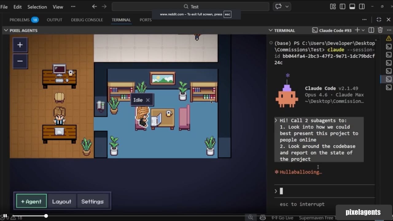 Pixel Agents เปลี่ยน Claude Code ใน VS Code ให้เป็นออฟฟิศ Pixel Art