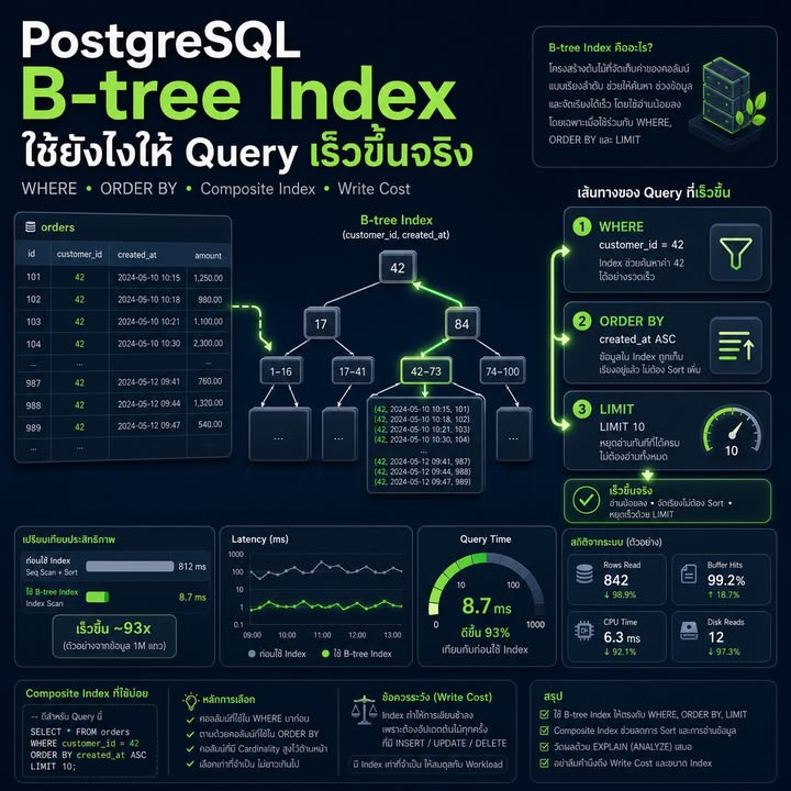 เข้าใจ B-tree Index ใน PostgreSQL ก่อนรีบเพิ่ม Index ให้ Query เร็วขึ้น