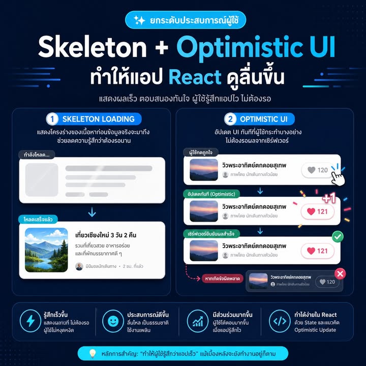 ทำให้เว็บ React รู้สึกเร็วด้วย Skeleton Loading และ Optimistic UI