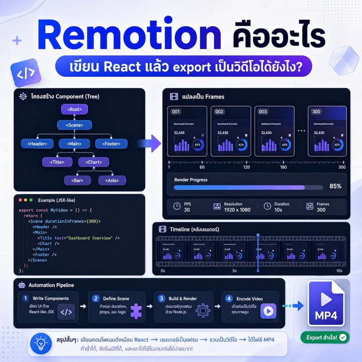 สร้างวิดีโอจาก React Components ด้วย Remotion