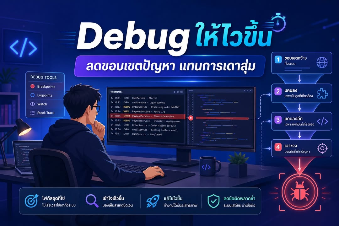 Debug ให้เร็วขึ้นด้วยการทำปัญหาให้เกิดซ้ำและลดขอบเขตการค้นหา