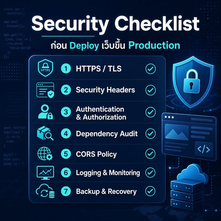 Checklist ก่อน Deploy เว็บขึ้น Production
